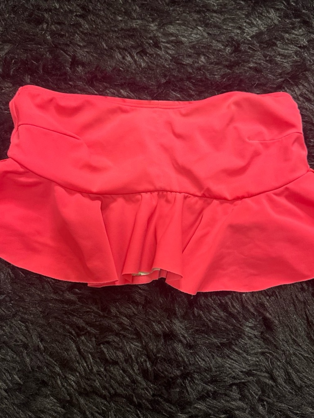 PINK Victoria's Secret Bright Coral Ruffle Swim Top